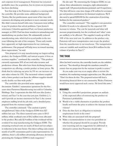 and selling the product and (b) expected margin from outsourcing the product,