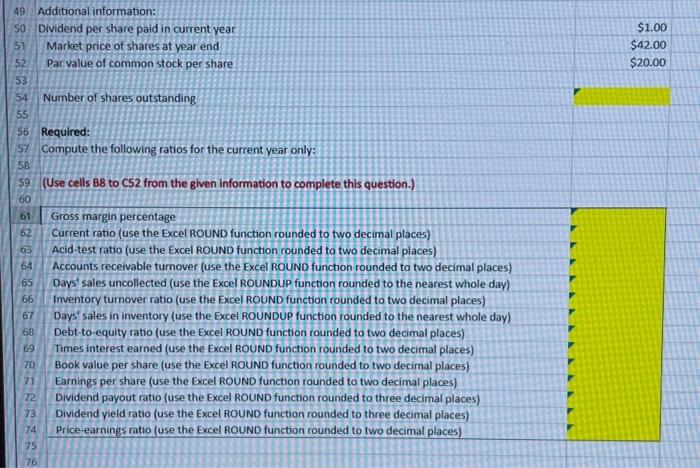 know how to compute them with the ROUND function A B) C