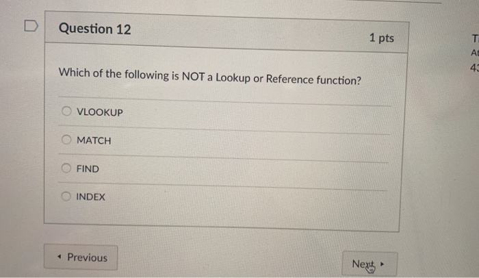 1 pts The result of -CONCATENATE("12""34") is O 1234 22 O 45