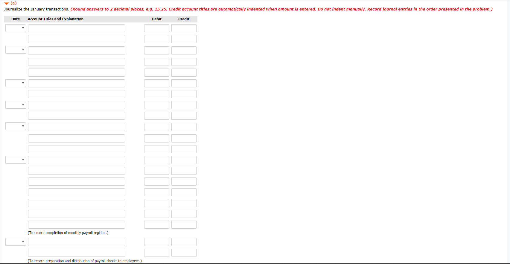 The following payroll liability accounts are included in the ledger of Crane