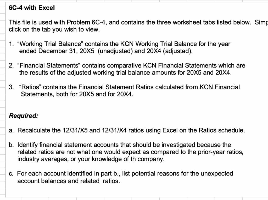  6C-4 with Excel This file is used with Problem 6C-4, and