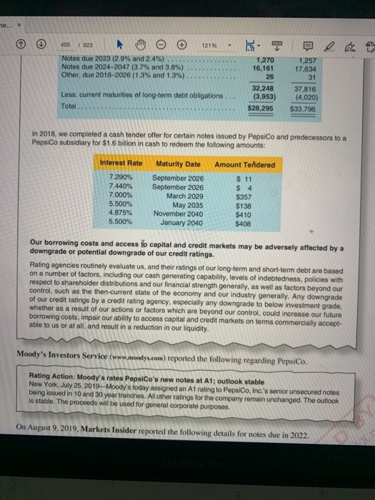 Interpreting and Analyzing Debt Footnotes PepsiCo Inc. reports $32,248 million of long-term