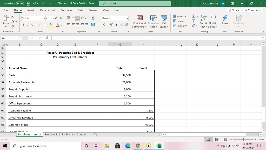 AutoSave Oom A H 2 Chapters 1-4 Extra Credit Excel Search