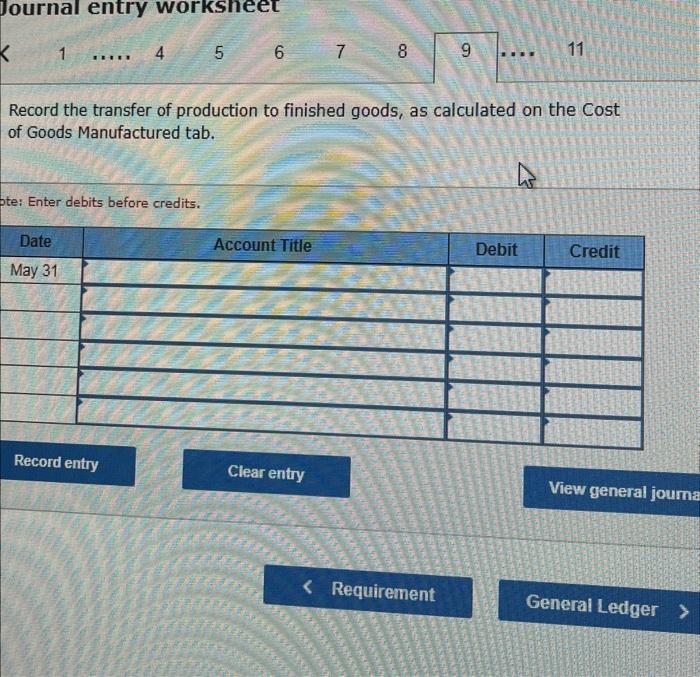 worksheet Record the cost of direct labor incurred but not yet paid.