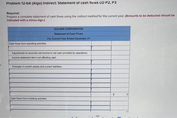 year income statement, comparative balance sheets, and additional information follow. For the