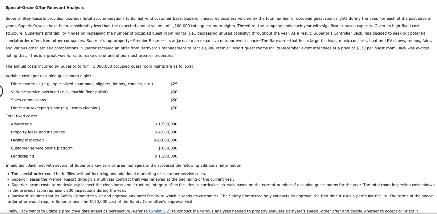  Special-Order Offer Relevant Analysis noting that, "This is a great way