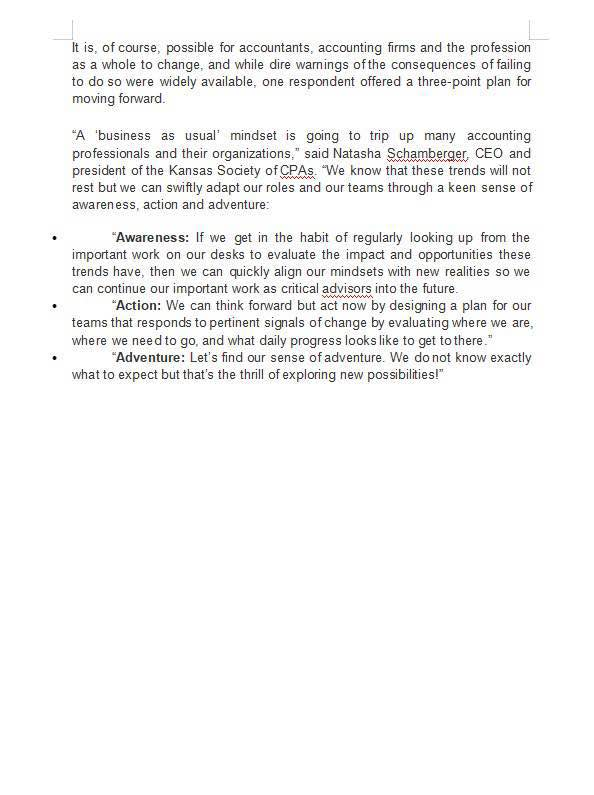 That will mean widespread changes to client demands, employment practices, and how