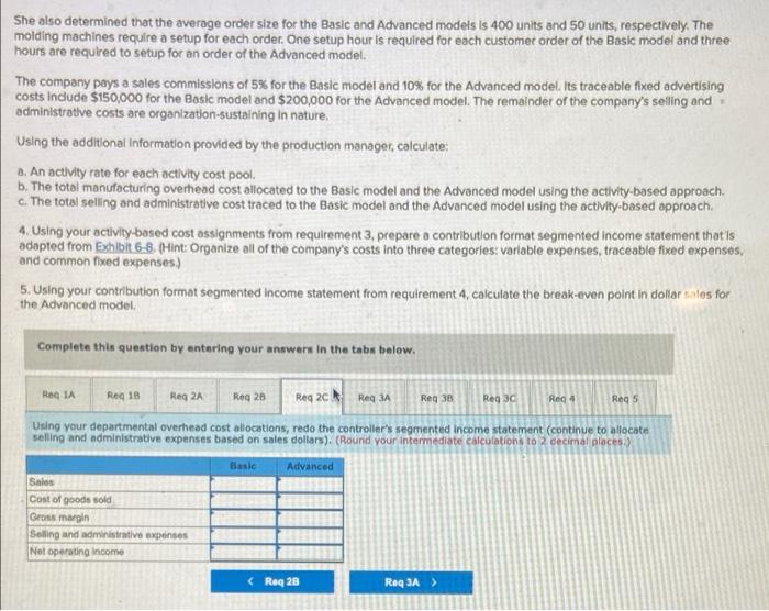 prepared the segmented income statement that is shown below for the most