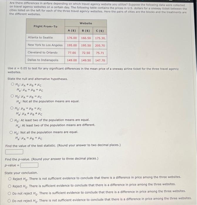 question. An automobile dealer conducted a test to determine if the time