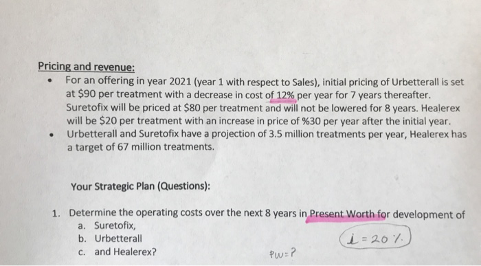 is expected to be 20% per year unless stated otherwise Cureall's MARR
