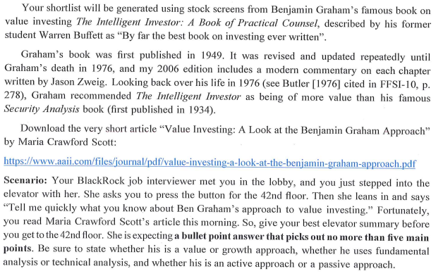 This is the website that needs to be used https://www.aaii.com/files/journal/pdf/value-investing-a-look-at-the-benjamin-graham-approach.pdf Your