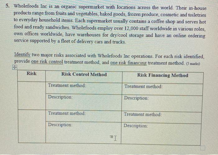 supports the application of insurance. (2 marks) 2. Argue whether the risk