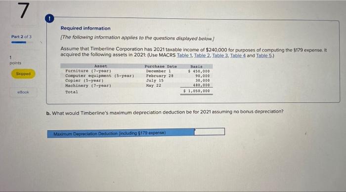 information The following information applies to the questions displayed below) Assume that