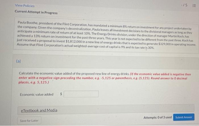  - /5 MI! View Policies Current Attempt in Progress Paula Boothe
