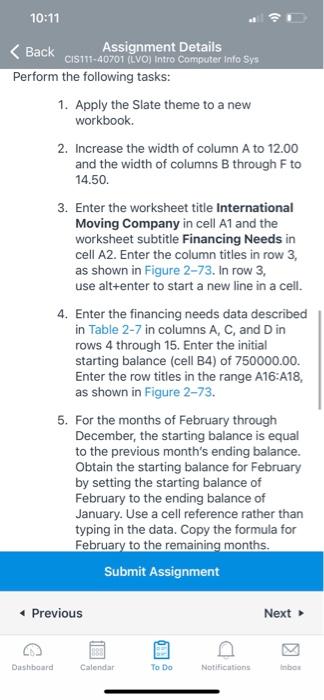 A1 and the worksheet subtitle Financing Needs in cell A2. Enter the