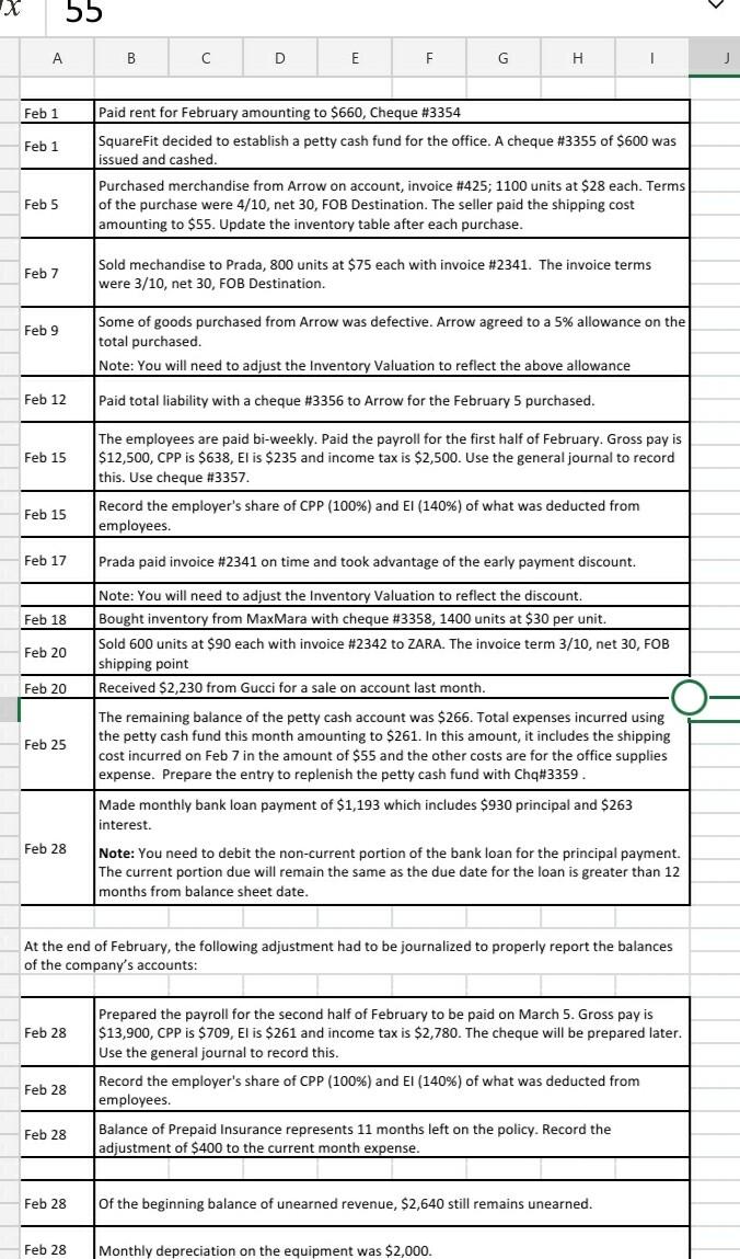 at January 31 SquareFit Classified Balance Sheet As at January 31, 2021