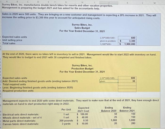 Surrey Bikes, Inc. manufactures double bench bikes for resorts and other vacation