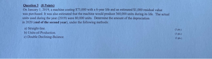 $73,000 with a 6-year life and an estimated $1,000 residual value was