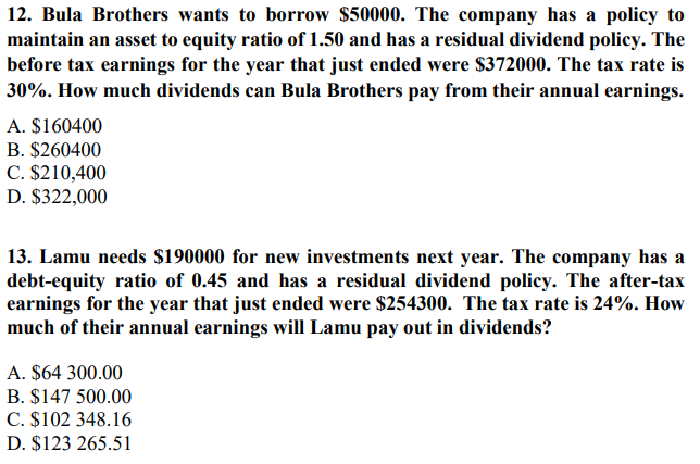return? Why or why not? A. Yes; because the AAR is less