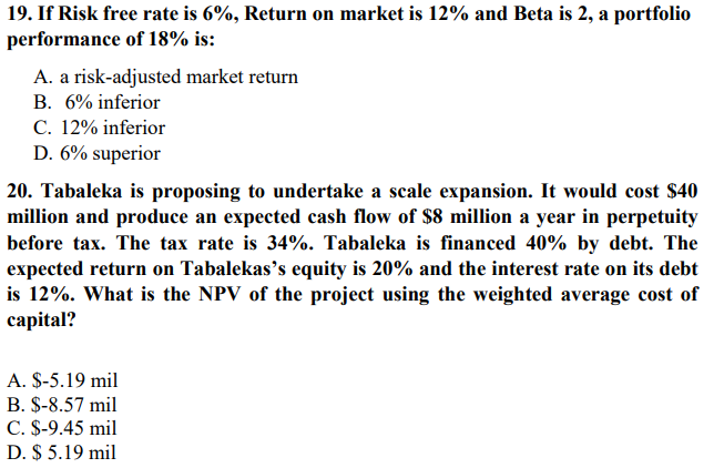 which you require a rate of return of 9.6%. The investment costs