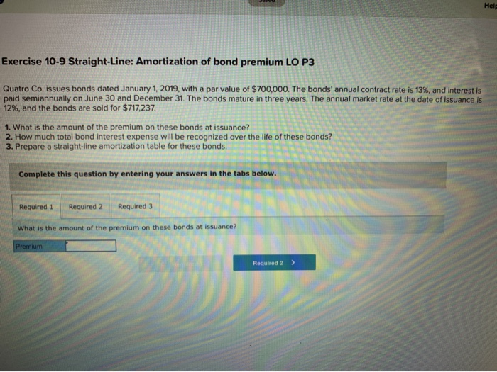 Exercise 10-9 Straight Line l: Amortization Exercise 10-9 Straight-Line: Amortization of bond