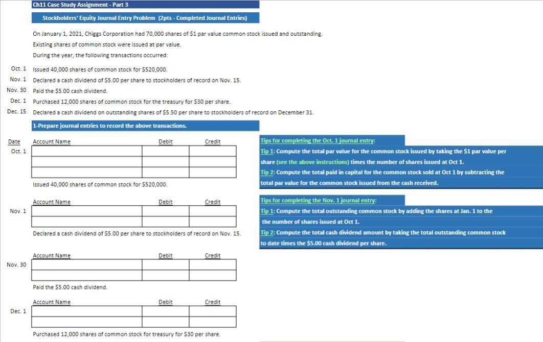 only do the second part which is below the general entries.