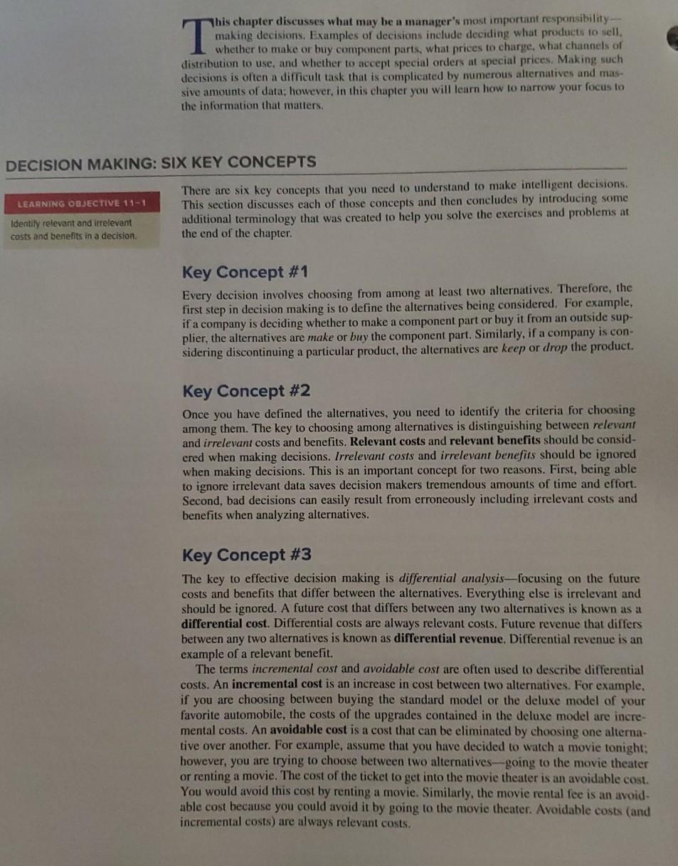 you would benefit from use of each technique. 1. Break-even point (pgs.