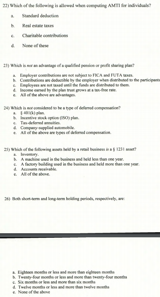 Please answer all parts #21-26, type your response and provide an explanation
