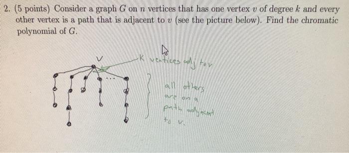  2. (5 points) Consider a graph G on n vertices that