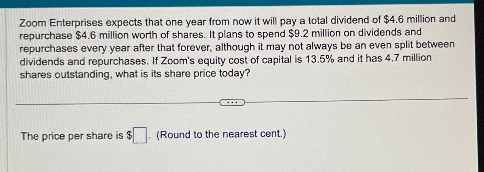  Zoom Enterprises expects that one year from now it will pay