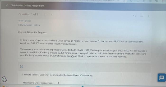 thankyou plz answer Current Attempt in Progress In its first year of