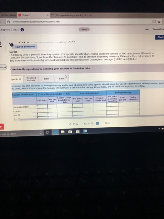 ters 6 and 7 6 He 0 Required information Use the following