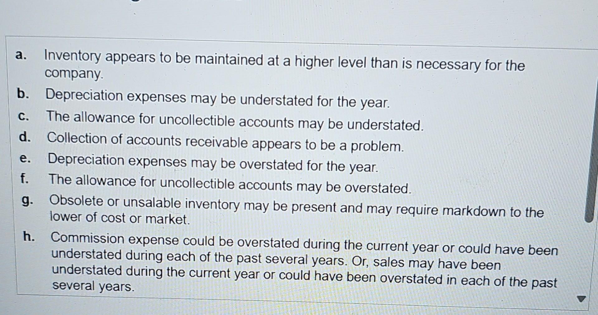 ratio and trend analysis as identified the exceptions below. Read the requirements.