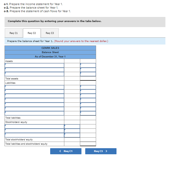 for Year 1. Complete this question by entering your answers in the