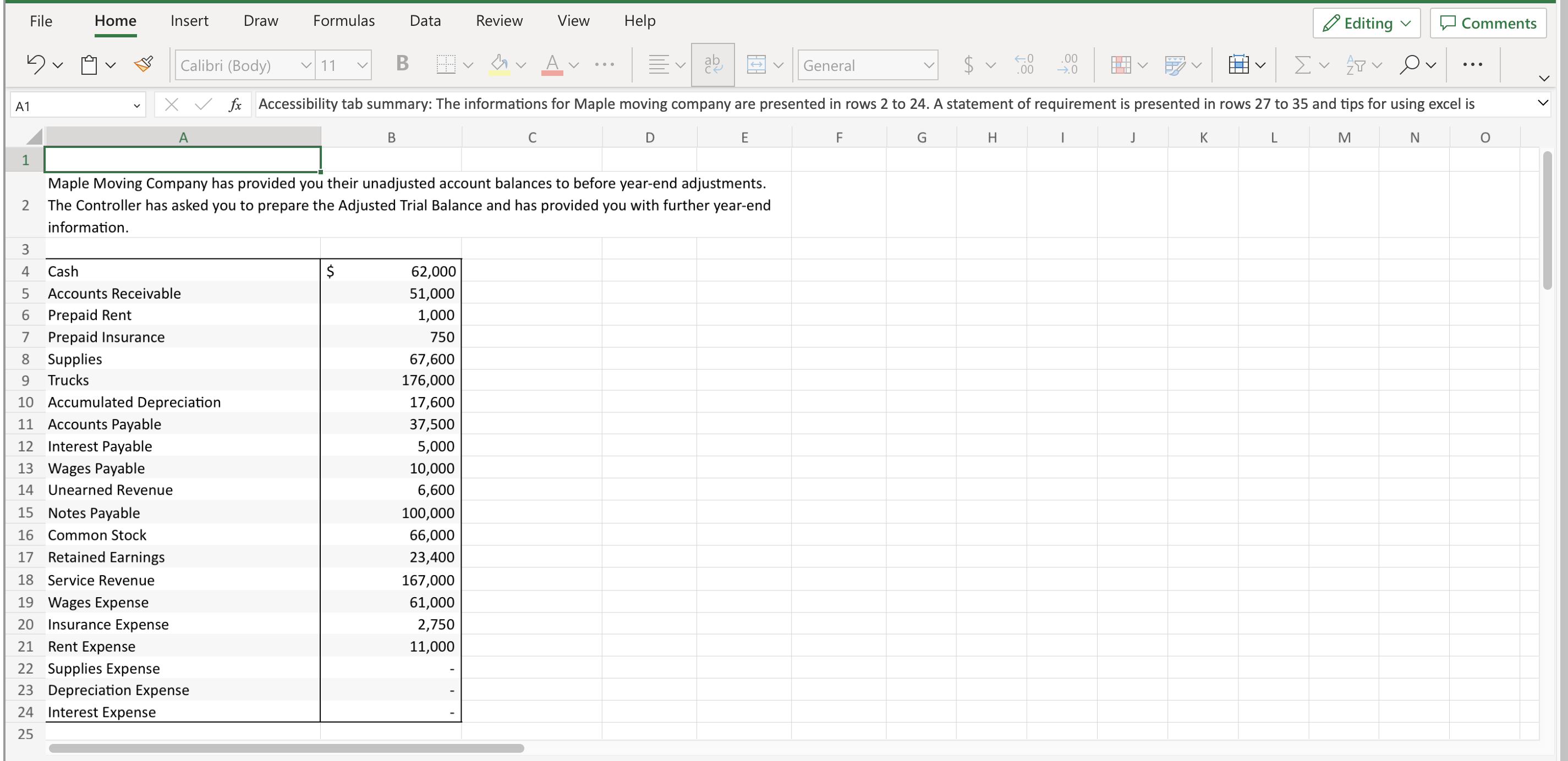  File Home Insert Draw Formulas Data Review View Help ) Calibri