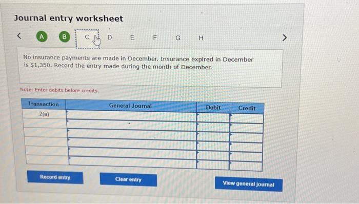 December through February. By the end of December, one month of rent