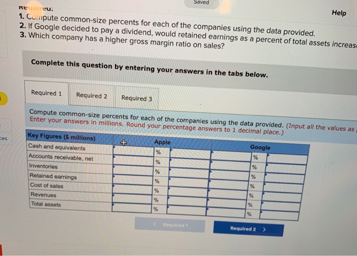 Apple and Google follow. $ millions Cash and equivalents. .... Accounts receivable,