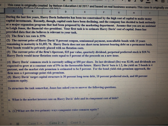  2 This case is originally created by Nelson Education Ltd 2017