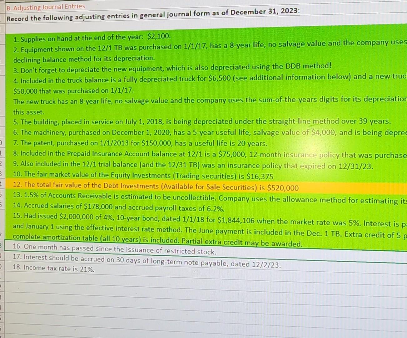  how would I computer #12 ,#16-#18? 1. Supplies on hand at