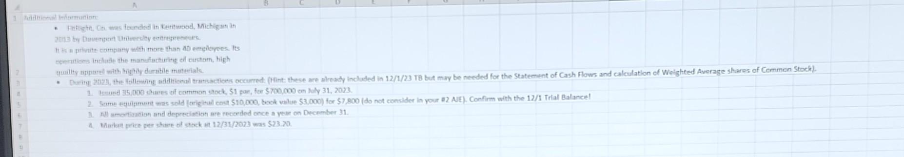 the end of the year: $2,100. 2. Equipment shown on the 12/1TB