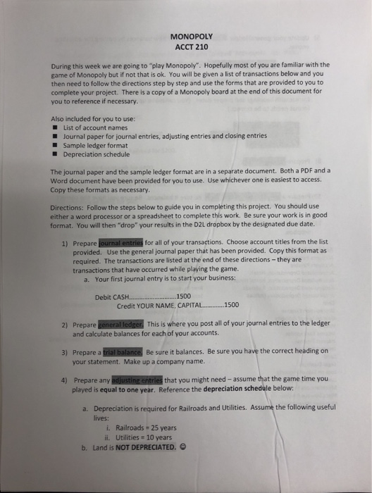  please help MONOPOLY T 210 During this week we are going