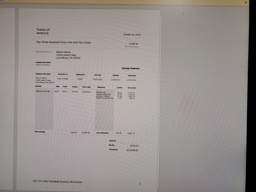 rolls the payment she was making for the first, smallest debt, into