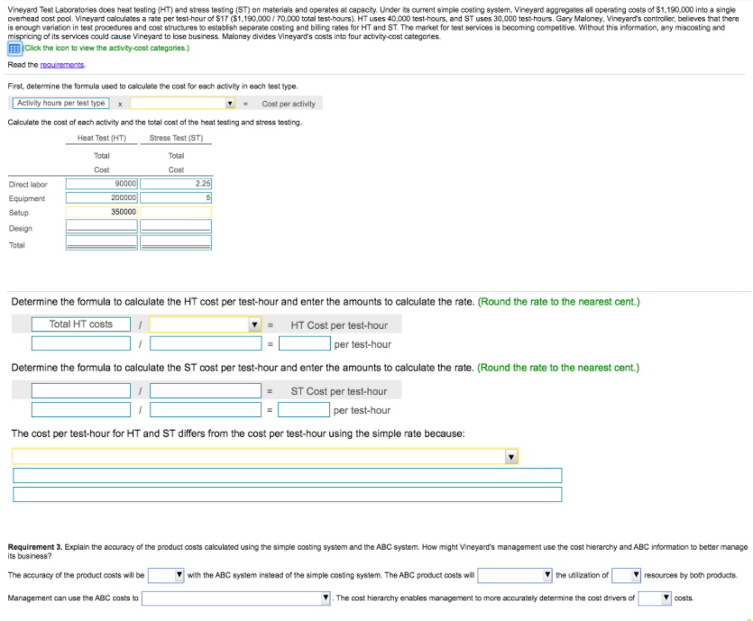 on materials and operates at capacity. Under its current simple costing system,