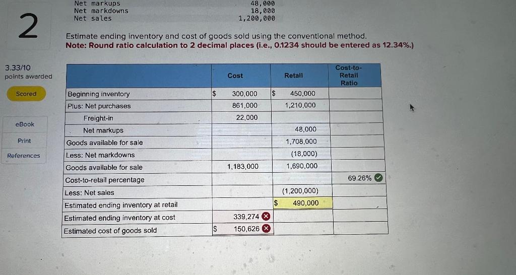 a periodic inventory system and the retail inventory method to estimate ending