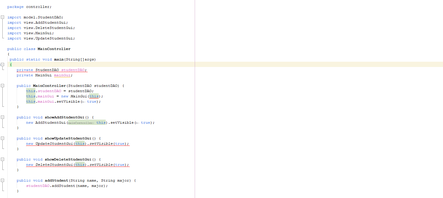 I have a code about student list + major, it's about GUI