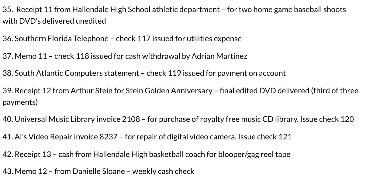 confirm if I am understanding the material correctly or entering the debits,