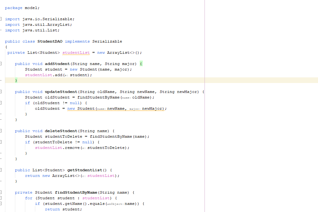 my code: My topic: Created a GUI front-ended, persistent back-ended application. Try