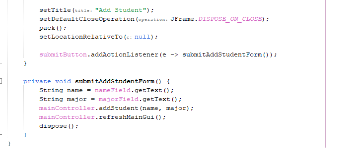 to the View from the controller. Use the controller classes to pull