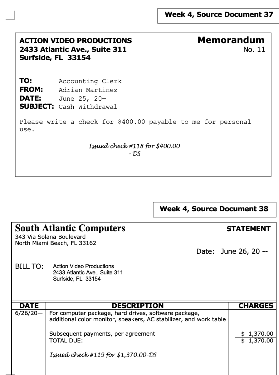 of two payments) 11. Memo 4 - from Danielle Sloane - weekly