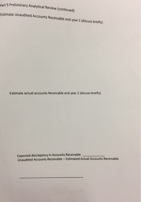 under audit, with similar information for past years. 1. One type of